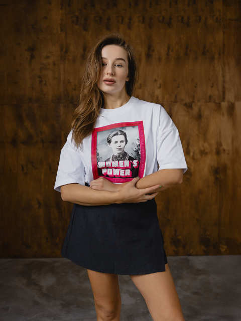 Оверсайз Футболка "Women's Power" Біла 